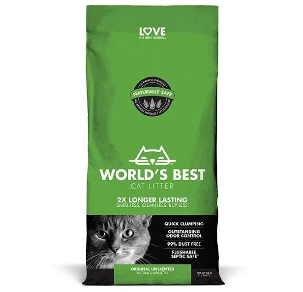 World's Best Cat Litter Green Bag Clumping Litter Cat Litter - 28 lb Bag