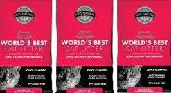 World's Best Cat Litter Red Bag Multiple Clumping Cat Litter - 15 Lbs - Case of 3