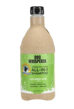 YAYA Organics Dog Whisperer All-in-1 Cucumber Aloe Scent Dog Shampoo Conditioner and Detangler - 16 Oz