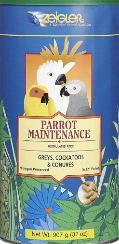 Zeigler Bros 5/32" Parrot Maintenance for Medium & Large Parrots Bird Food - 32 oz