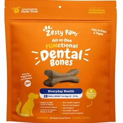 Zesty Paws All-in-1 Functional Bones with Cinnamon Dental Dog Treats - Small - 28 Count - 8.4 Oz