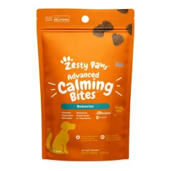 Zesty Paws Calming Bites Behavior and Stress Turkey Flavor Soft Chew Dog Supplements - 10 Count - Case of 12