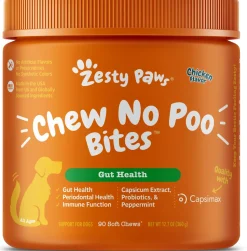 Zesty Paws Chew No Poo Bites Chicken Flavor for Dogs