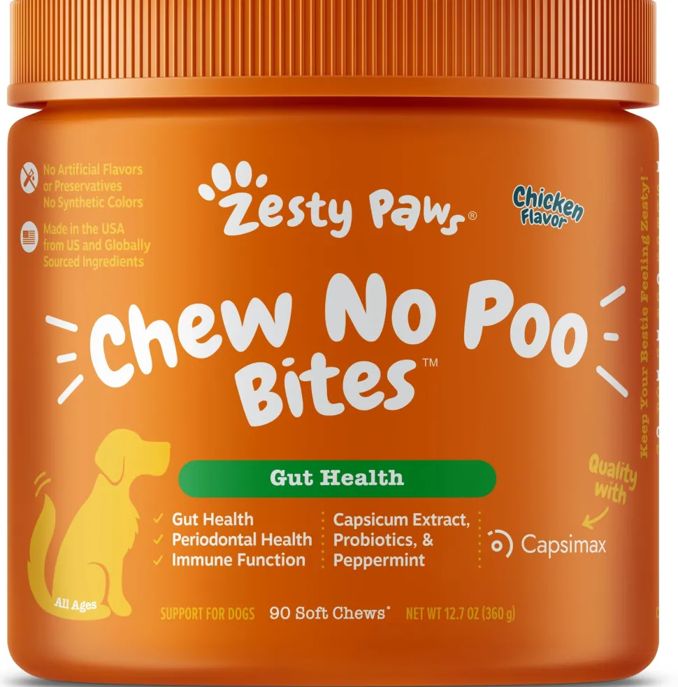 Zesty Paws Chew No Poo Bites Chicken Flavor for Dogs