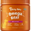 Zesty Paws Omega Bites For Skin & Coat Support Chicken Flavor with Alaskan Fish Oil Soft Chews for Dogs
