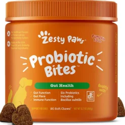 Zesty Paws Probiotic Bites with Digestive Enzymes Pumpkin Soft Chews for Dogs