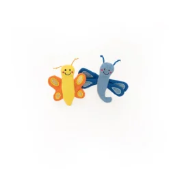 Zippy Paws Butterfly and Dragonfly Squeak and Crinkle Plush Catnip Cat Toy - 2 Pack