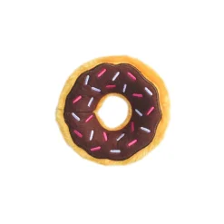 Zippy Paws Donutz Brown Chcocolate Glazed with Sprinkles Squeak and Plush Dog Toy - Junior - Small