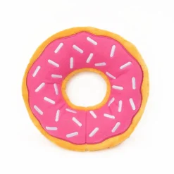 Zippy Paws Donutz Pink Strawberry Glazed with Sprinkles Squeak and Plush Dog Toy - Jumbo - Extra Large