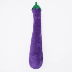 Zippy Paws Jigglerz Eggplant Shake and Squeak Soft Dog Toy - Large