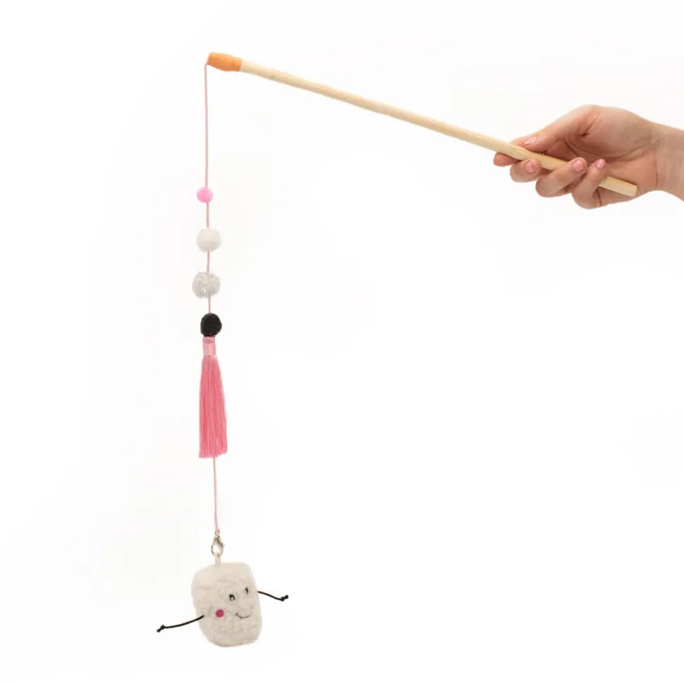 Zippy Paws ZippyStick Marshmallow Interactive Catnip Cat Teaser Wand - Small