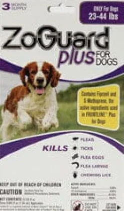 Zoguard Plus Spot-On Flea and Tick for Dogs - 23 - 44 Lbs - 3 Pack