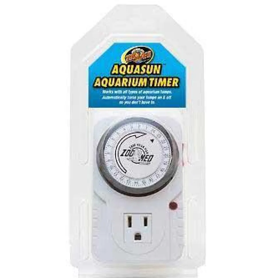 Zoo Med Laboratories AquaSun Single Plugin Outlet 24-Hour Aquarium Timer - White