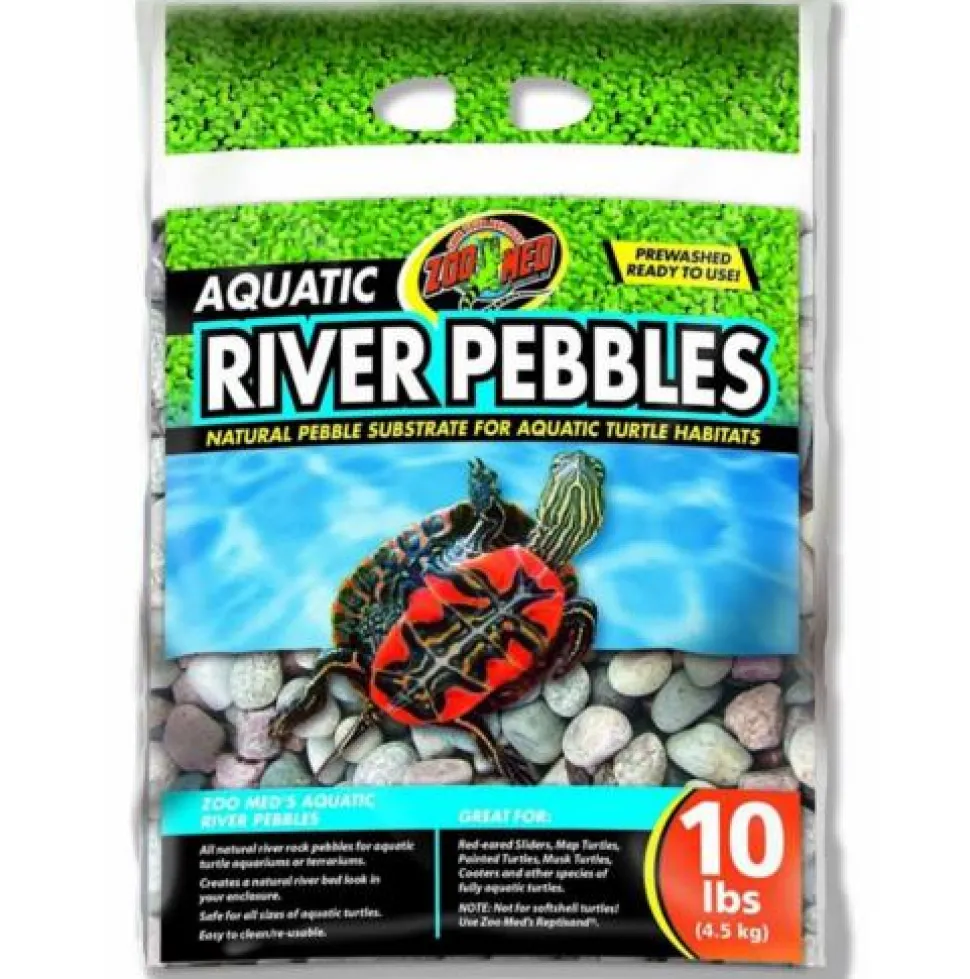 Zoo Med Laboratories Aquatic River Pebbles Decorative Aquarium and Turtle Substrate - Medium - 10 Lbs