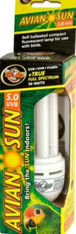 Zoo Med Laboratories Avian Sun Compact 5.0 Bird Florescent Lamp - White - 26 Watt