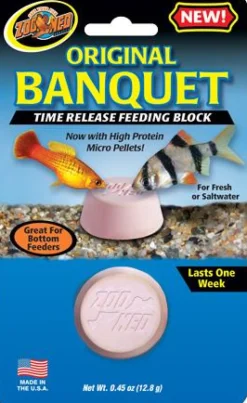 Zoo Med Laboratories Banquet Block Time-Release Saltwater or Freshwater Fish Food - Regular