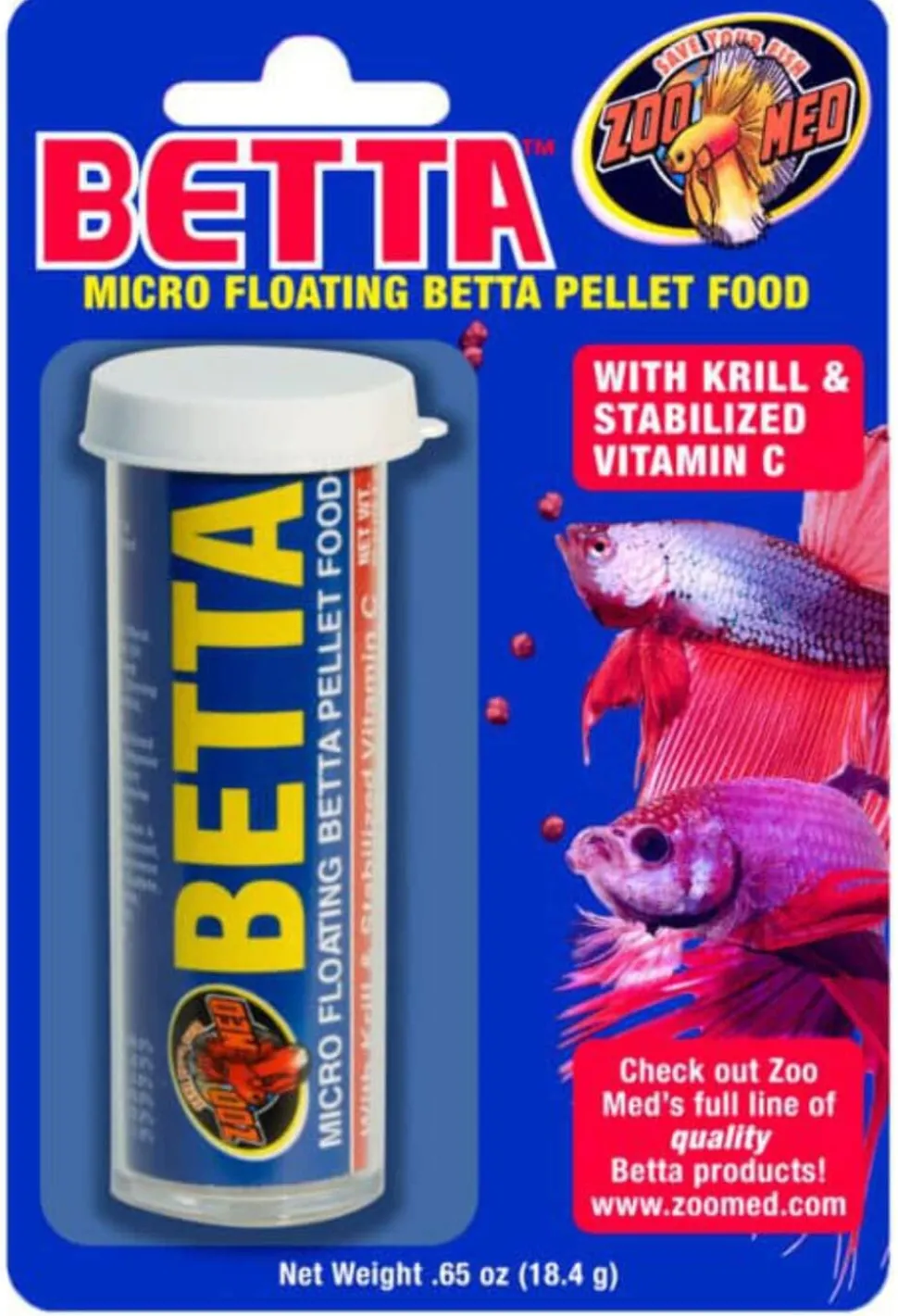 Zoo Med Laboratories Betta™ Micro Floating Pellet Food for Fish - 0.65 Oz
