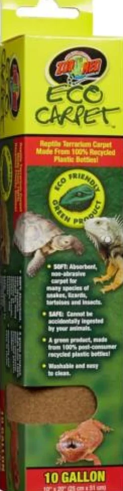 Zoo Med Laboratories Eco Carpet Terrarium Liner - Brown - 10 Gallon - L:20" X W:10" Inches
