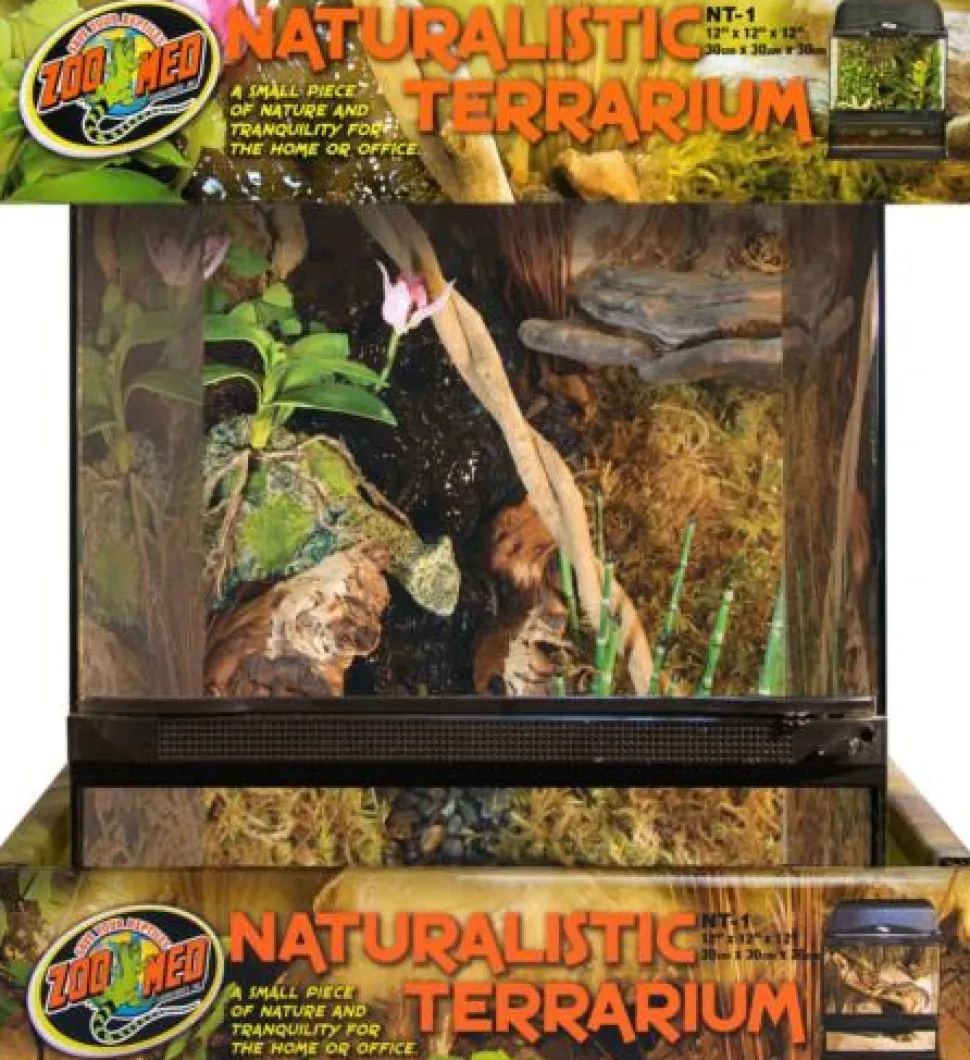 Zoo Med Laboratories Naturalistic Terrarium with Door and Screen Cover - Large - L:18" X W:18" X L:18" Inches
