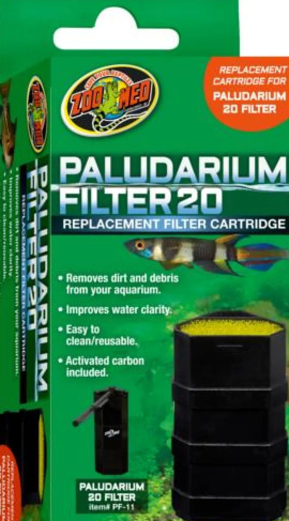 Zoo Med Laboratories Replacement Aquarium and Terrarium Filter Cartridge for Paludarium 20 Filter