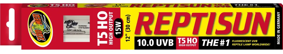 Zoo Med Laboratories ReptiSun 10.0 UVB High-Output T5 Reptile Fluorescent Replacement Bulb - 15 Watt - 12" Inches