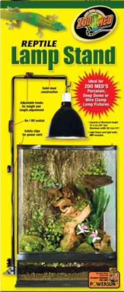 Zoo Med Laboratories Reptile Adjustable Height Lamp Stand - Large - 20-100 Gallons - 15" X 38" Inches