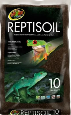Zoo Med Laboratories ReptiSoil Reptile Blend Peat Moss and Sand with Soil and Carbon - 10QT