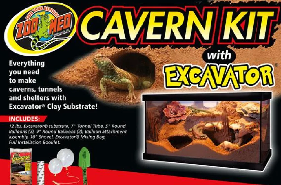 Zoo Med Laboratories Reptile Cavern Kit Excavator with Clay Substrate - 12 Lbs