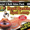Zoo Med Laboratories Repti Basking Spot® 100 Watt Lamp for Diurnal Reptiles - 2 Count
