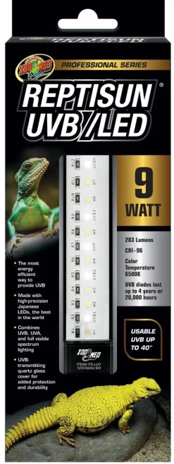 Zoo Med Laboratories ReptiSun Professional Series 6500K UVB and LED Bulb - 9 Watt