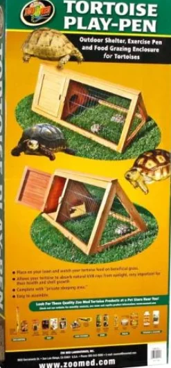 Zoo Med Laboratories Tortoise and Box Turtle Outdoor Shelter Play Pen - L:39.5" X W:19" Inches