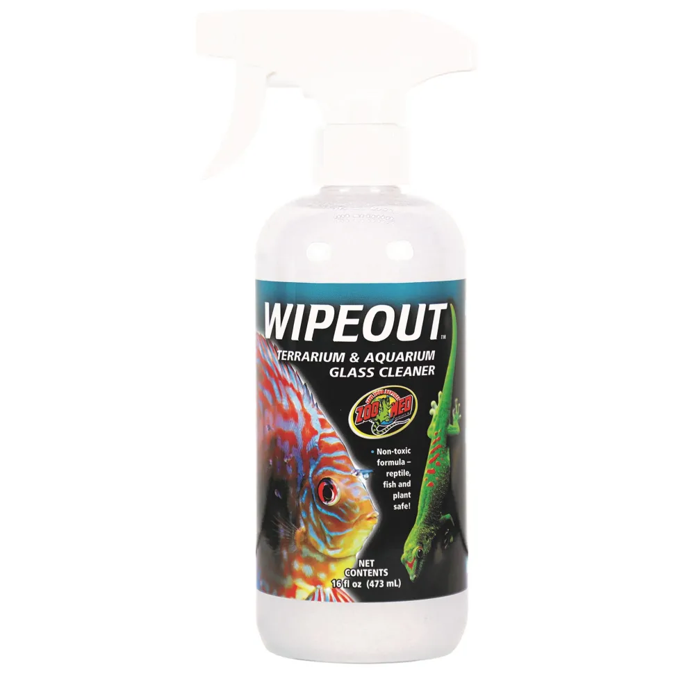 Zoo Med Laboratories Wipeout All-Natural Terrarium and Aquarium Glass Cleaner - 16 Oz
