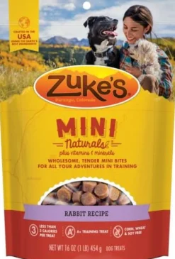 Zukes Mini Naturals Rabbit Recipe Training Soft and Chewy Dog Treats