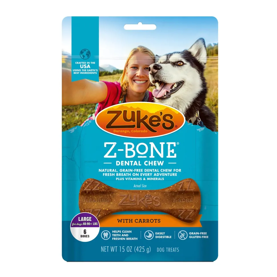 Zukes Z-Bone Grain-Free Fresh Breath with Carrots Dental Dog Chews