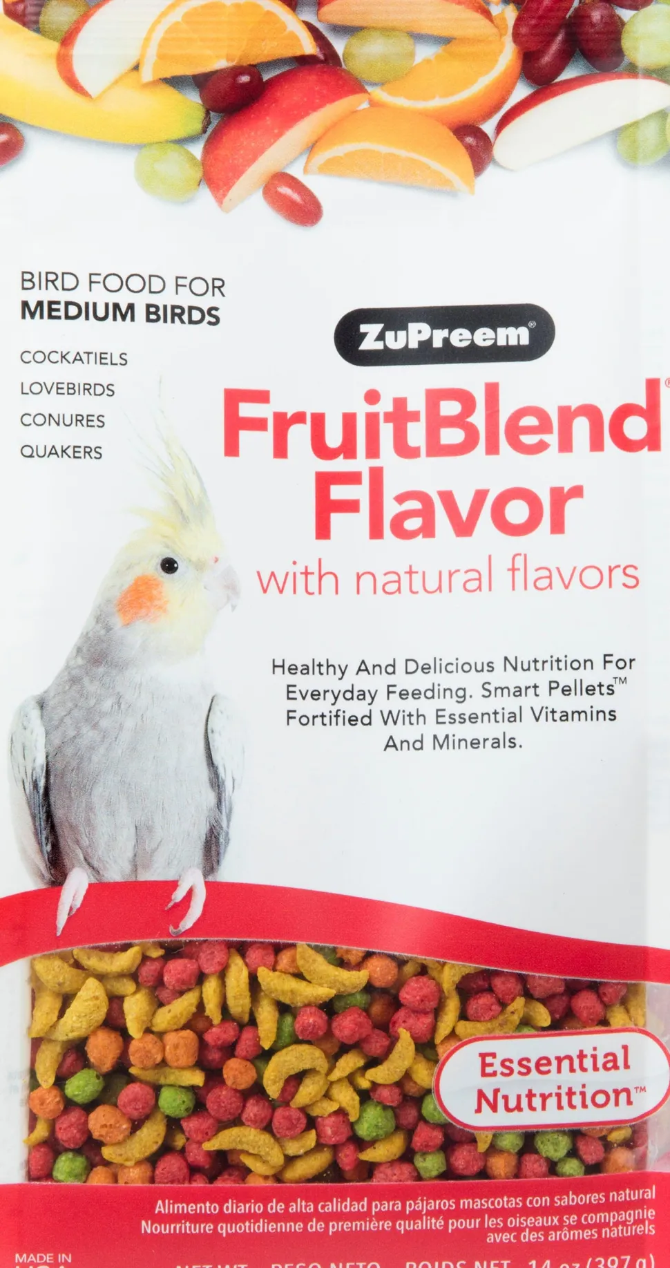 Zupreem Fruitblend Flavor Medium Cockatiel Bird Food - 14 Oz