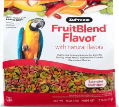 Zupreem Fruitblend Flavor Large Bird Food Parrot Bird Food - 12 Lbs