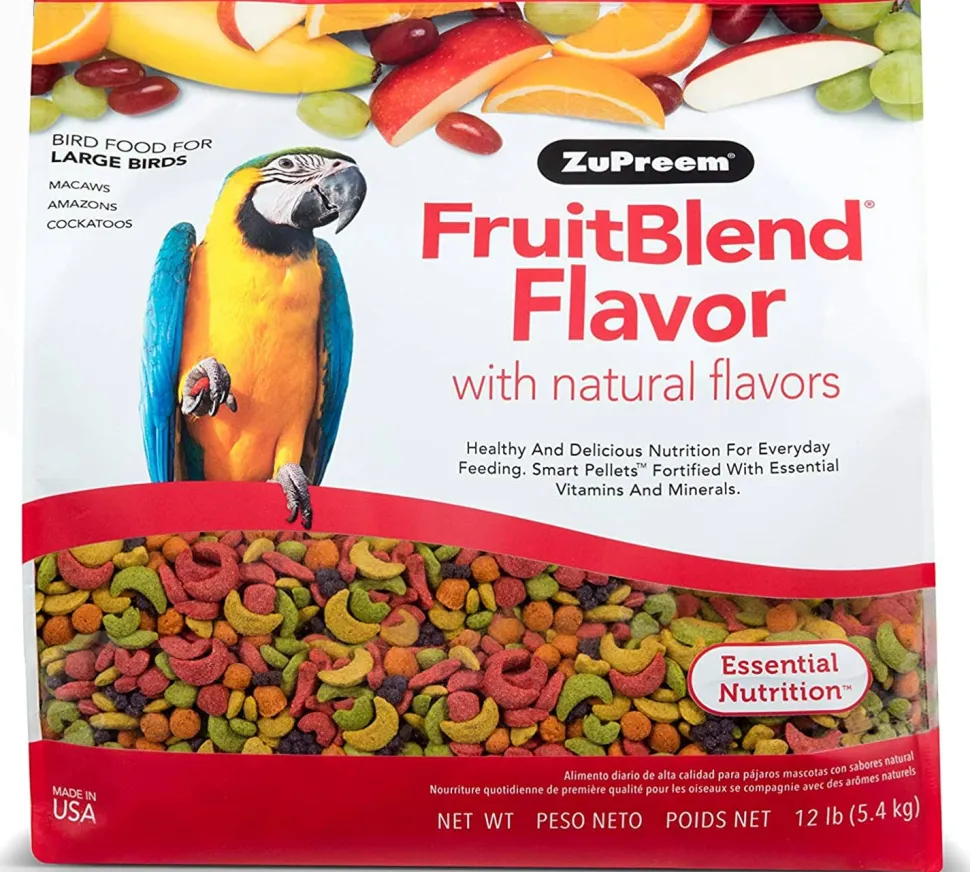 Zupreem Fruitblend Flavor Large Bird Food Parrot Bird Food - 12 Lbs
