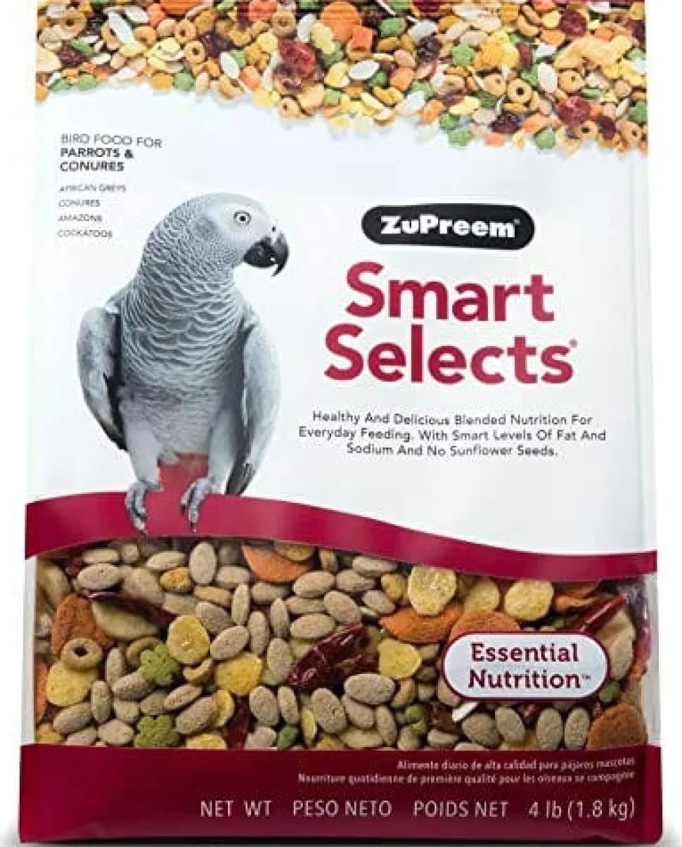 Zupreem Smart Selects Parrots & Conure Food Parrot Bird Food - 4 Lbs
